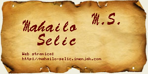Mahailo Selić vizit kartica